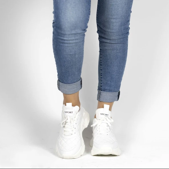 Kadın Kapitone Detaylı Sneakers - 6