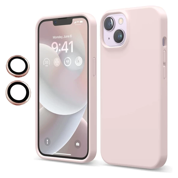 iPhone 14 Kılıf Kamera Lensli Lansman Silikon Kapak - Resim 12