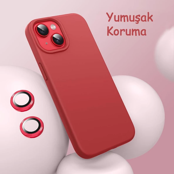 iPhone 14 Kılıf Kamera Lensli Lansman Silikon Kapak - Resim 8