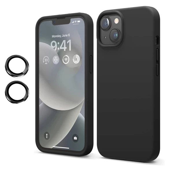 iPhone 14 Kılıf Kamera Lensli Lansman Silikon Kapak - Resim 2