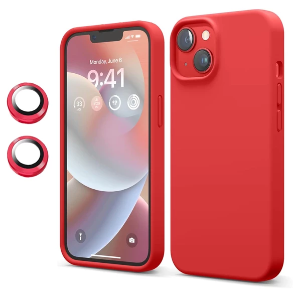 iPhone 14 Kılıf Kamera Lensli Lansman Silikon Kapak - Resim 7