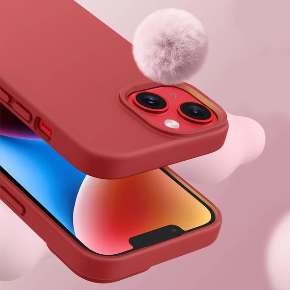 iPhone 14 Kılıf Kamera Lensli Lansman Silikon Kapak - Resim 9