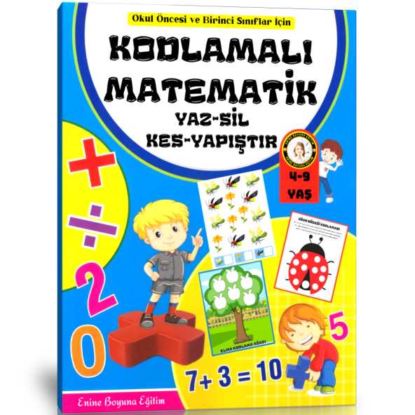 Kodlamalı Matematik YAZ-SİL-KES-YAPIŞTIR Seti (Okul Öncesi ve Birinci Sınıflar İçin) ürün görseli 1