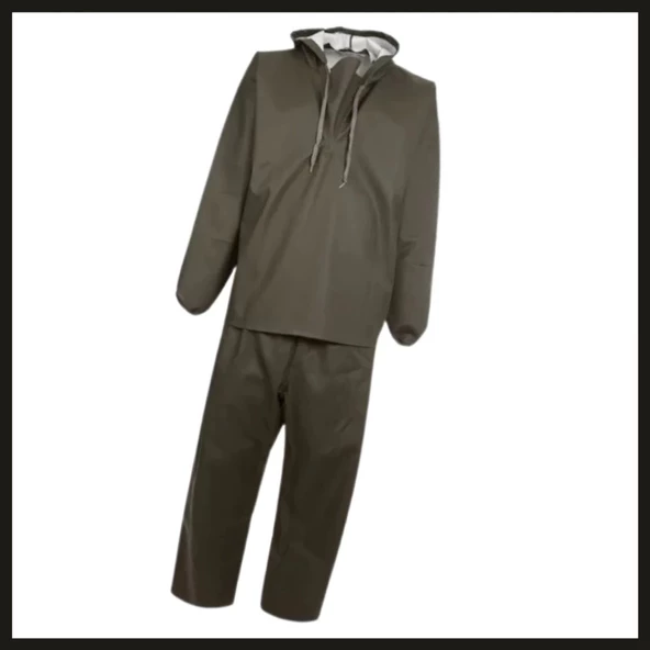 Uyguna-Yakala Haki Takım Balıkçı Yağmurluk-.TAK.079