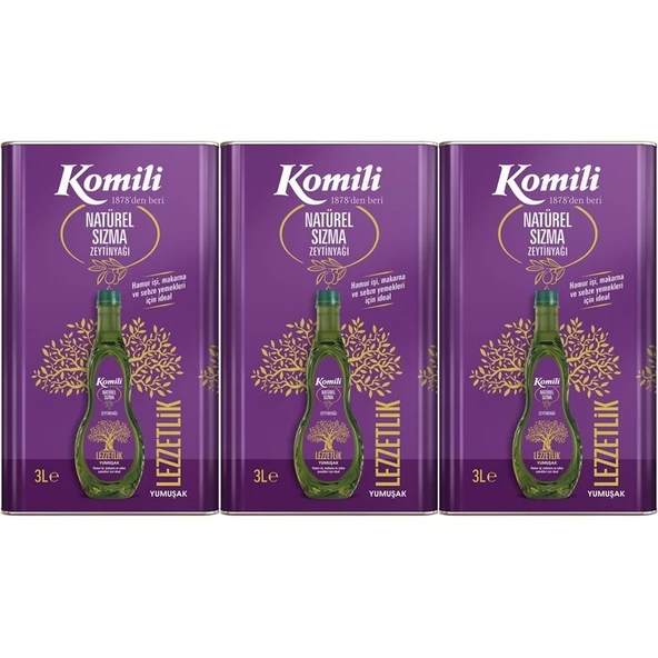 Komili Zeytinyağı 9LT Natural Ege Sızması (Teneke) (3PK*3LT)