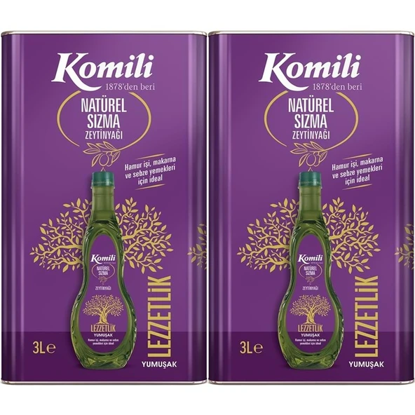 Komili Zeytinyağı 6LT Natural Ege Sızması (Teneke) (2PK*3LT)