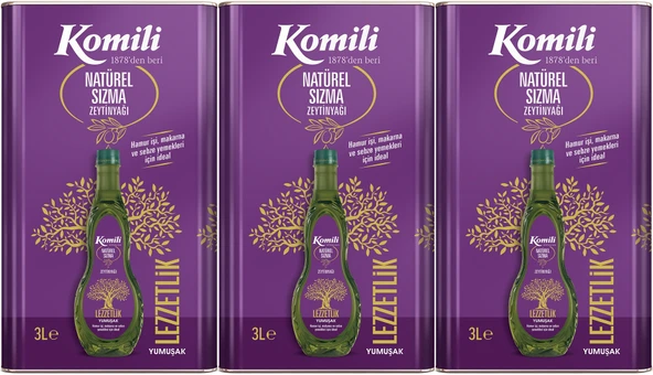 Komili Zeytinyağı 9LT Natural Ege Sızması (Teneke) (3PK*3LT)