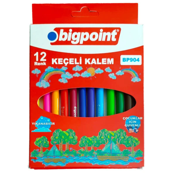 Bigpoint Keçeli Kalem 12'li Set (Karton Kutulu) X 12 Adet