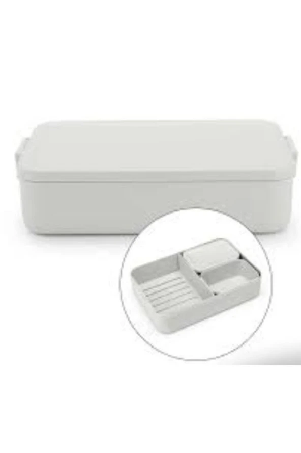 Brabantia Make Take Lıght Grey Plasitk Büyük Boy Bölmeli Yemek Taşıma Kabı 2L - 2
