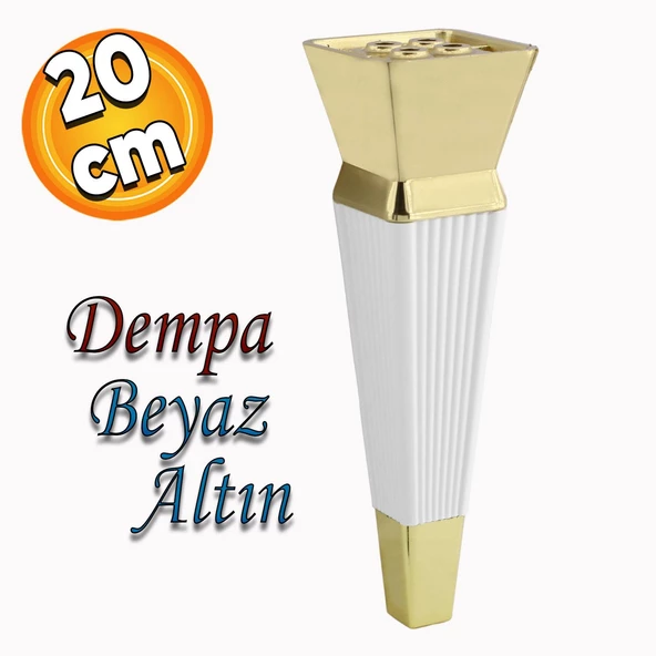 Dempa Lüks Mobilya Oturma Grubu Kanepe Tv Ünitesi Koltuk Ayağı Konsol Ayakları Beyaz Altın 20 Cm