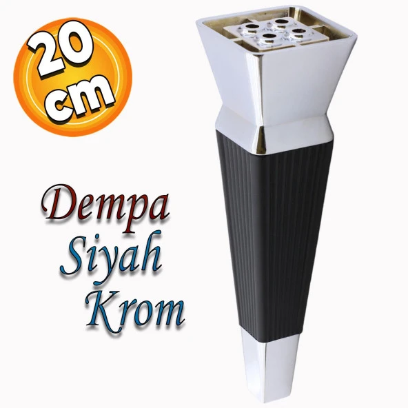Dempa Lüks Mobilya Oturma Grubu Kanepe Tv Ünitesi Koltuk Ayağı Konsol Ayakları Siyah Krom 20 Cm ürün görseli