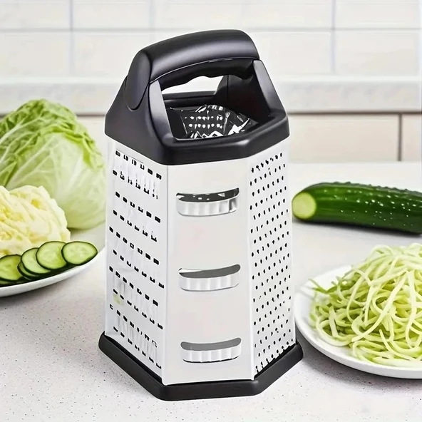 MyBru Paslanmaz Çelik 6 Taraflı Çok İşlevli Rende (Dilimleyici) - Resim 2