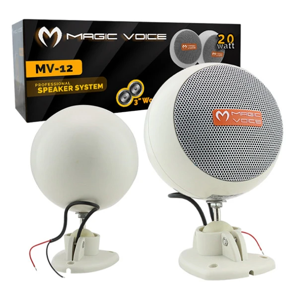 MAGICVOICE MV-12 7.5 CM 20 WATT BEYAZ SÜTUN SARKIK HOPARLÖR 2Lİ TAKIM TRAFOSUZ (44Pyr34)