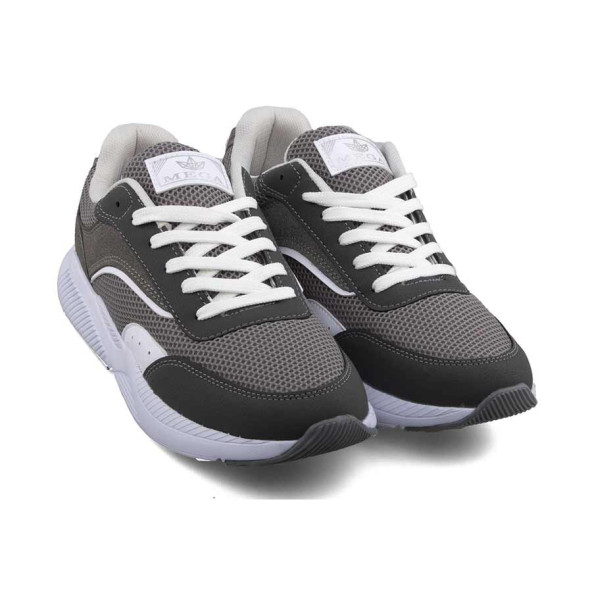 Mega Erkek Rahat İç Taban Gri Renk Fileli Dış Yüzey Bağcıklı Günlük Ayakkabı Sneakers - 2