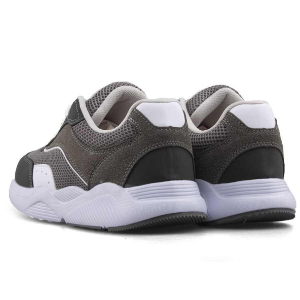 Mega Erkek Rahat İç Taban Gri Renk Fileli Dış Yüzey Bağcıklı Günlük Ayakkabı Sneakers - 3