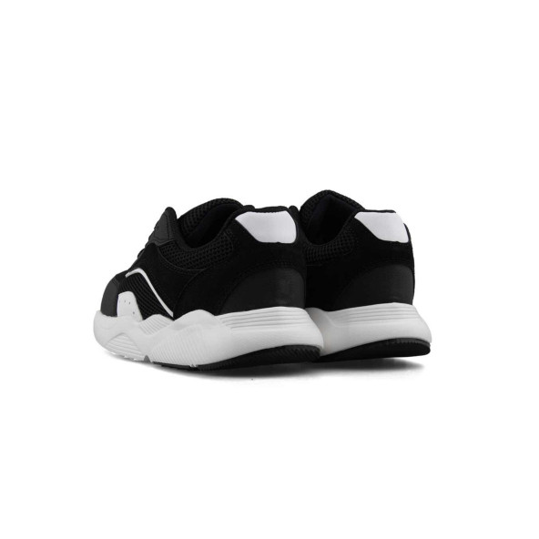Mega Erkek Rahat İç Taban Siyah Beyaz Renk Fileli Dış Yüzey Bağcıklı Günlük Ayakkabı Sneakers - 3