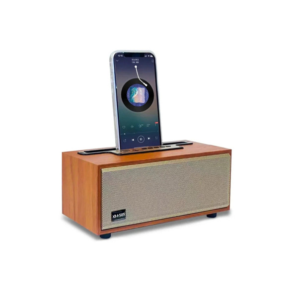 Şarj Edilebilir Ahşap Radyo Bluetooth Hoparlör MP3 Çalar USB Telefon Standı Tutucu XM-505 - 1