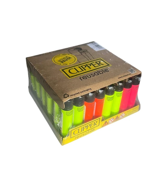 Clipper Micro Renkli Taşlı Çakmak 48 Adet 8578 - Resim 2