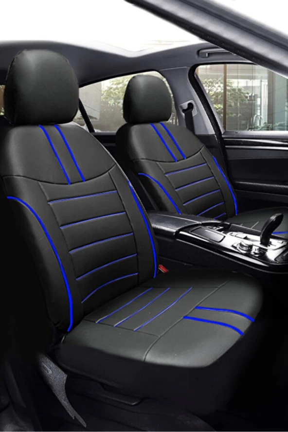 Hyundai Elentra Sedan 2011-2015 Aracınıza Uyumlu Koltuk Kılıfı Luxe Deri Siyah Mavi