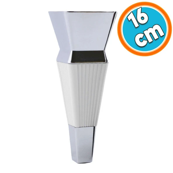 Mobilya Oturma Grubu Çekyat Kanepe Sehpa TV Ünitesi Koltuk Ayağı Baza Ayakları Beyaz Krom 16 cm ürün görseli