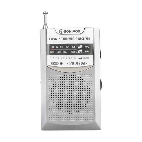 GRİ RENK CEP TİPİ ANALOG FM RADYO VS-R106 (44Pyr34)