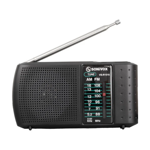 SİYAH RENK ANALOG RADYO VS-R1516 (44Pyr34)