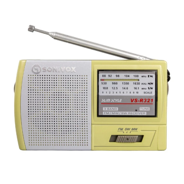 KREM RENK CEP TİPİ ANALOG FM RADYO VS-R321 (44Pyr34)