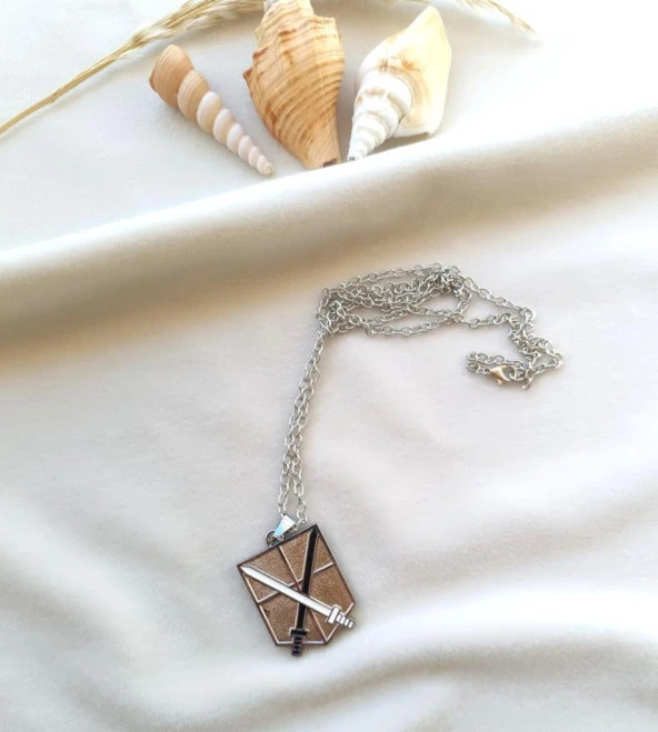 Kolye Titan Serisi Alaşım Kolye Anime Takı Aksesuar Gri Renk - 3