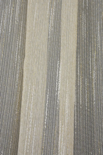 KETEN SİMLİ MODEL GOLD RENK TEK KANAT Hazır dikilmiş Pileli Fon Perde 300*260 cm - Resim 2