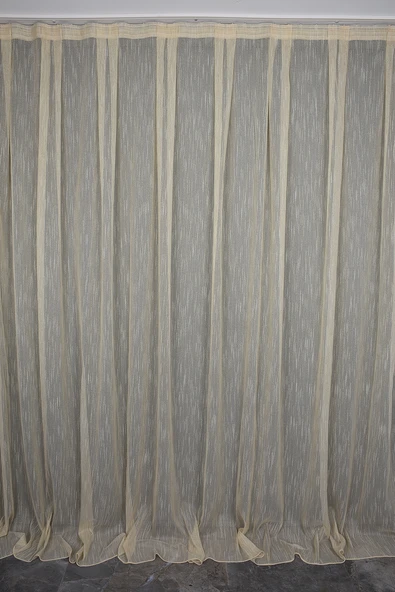 KETEN SİMLİ MODEL GOLD RENK TEK KANAT Hazır dikilmiş Pileli Fon Perde 300*260 cm ürün görseli