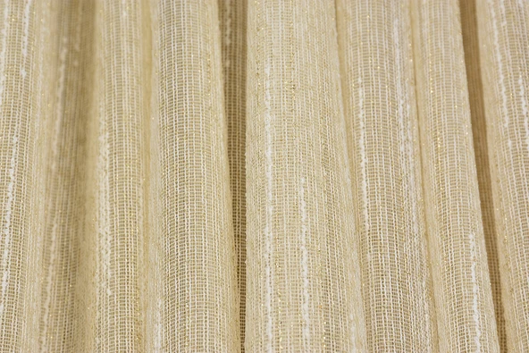 KETEN SİMLİ MODEL GOLD RENK TEK KANAT Hazır dikilmiş Pileli Fon Perde 300*260 cm - Resim 4