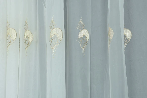 BRODE TAÇ KIRIK BEYAZ RENK TEK KANAT Hazır dikilmiş Pileli Fon Perde 300*260 cm ürün görseli