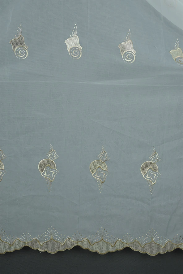 BRODE TAÇ KIRIK BEYAZ RENK TEK KANAT Hazır dikilmiş Pileli Fon Perde 300*260 cm - Resim 4