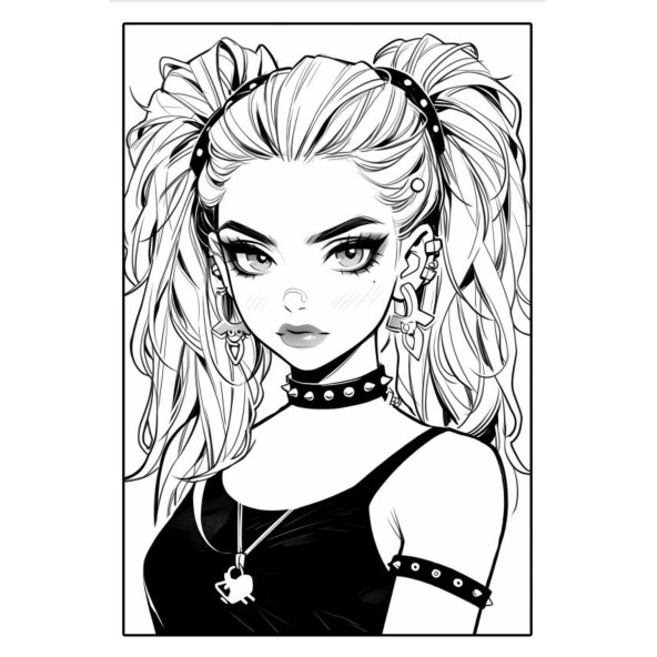 Anime Kötü Kızlar Boyama Kitabı  100 Süper Boyama - 6