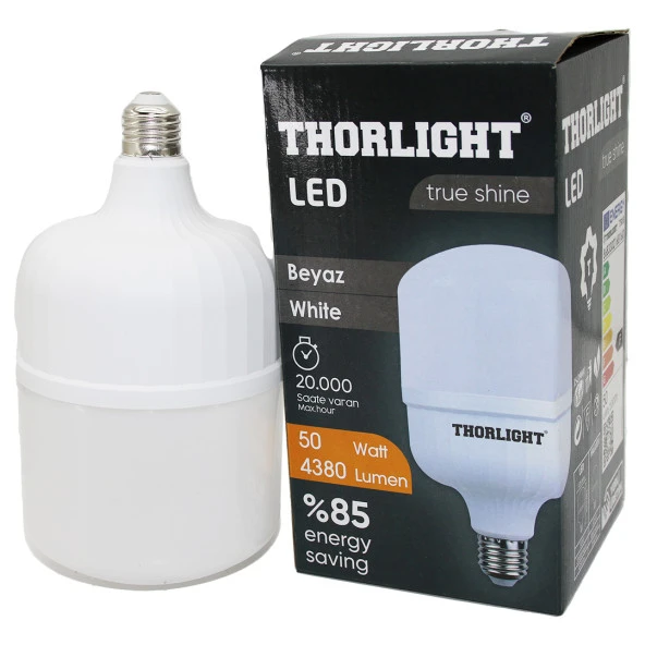 THORLIGHT 50W E27 TORCH T-SHAPE BEYAZ LED AMPUL T-50B (44Pyr34)