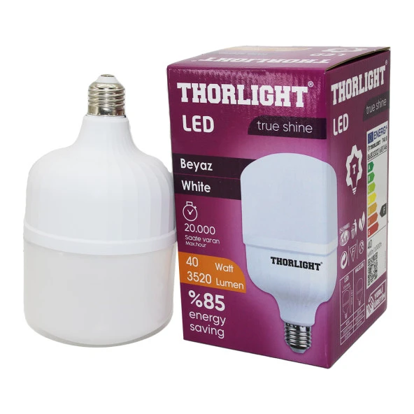 THORLIGHT 40W E27 TORCH T-SHAPE BEYAZ LED AMPUL T-40B (44Pyr34)