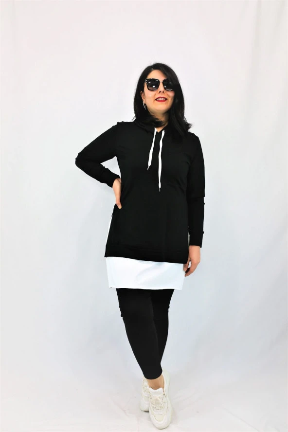 2580 Kapüşonlu Sweat Tunik