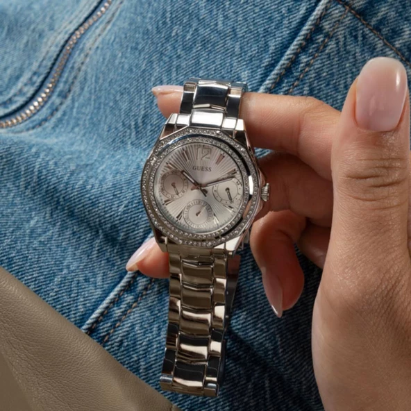 GUESS GUGW0685L1 ÇELİK TAŞLI KADIN KOL SAATİ - 7