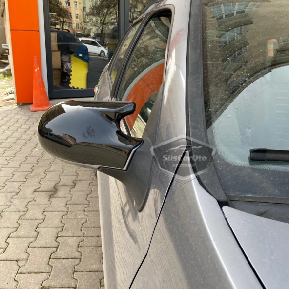 Renault Symbol 2008-2012 Thalia Uyumlu Batman Yarasa Ayna Kapağı Piano Black ABS Plastik - Resim 2