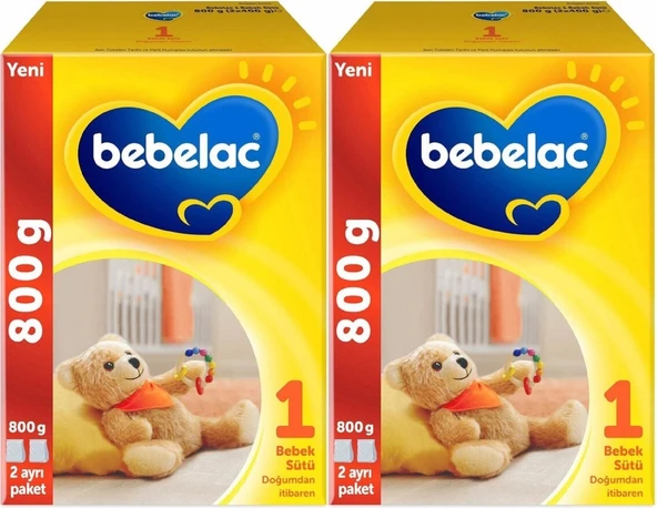 Bebelac 800GR Bebek Sütü No:1 (0-6 Ay) Doğumdan İtibaren (2 Li Set)
