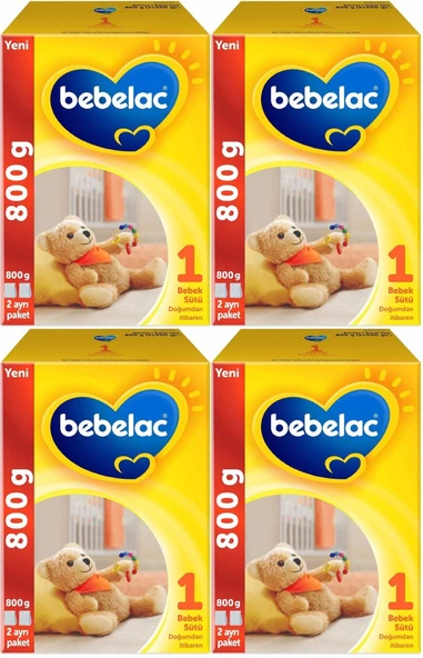 Bebelac 800GR Bebek Sütü No:1 (0-6 Ay) Doğumdan İtibaren (4 Lü Set)