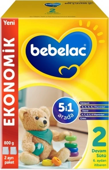 Bebelac 800GR No:2 Devam Sütü (6-12 Ay) (5 Li Set) - 2