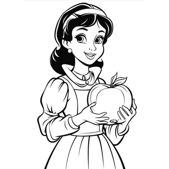 Pamuk Prenses ve Yedi Cüceler BOYAMA Kitabı 50 TAM Sayfa Boyama - 2