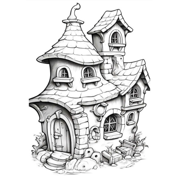 Pamuk Prenses ve Yedi Cüceler BOYAMA Kitabı 50 TAM Sayfa Boyama - 4