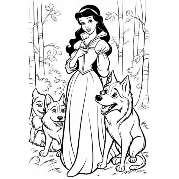 Pamuk Prenses ve Yedi Cüceler BOYAMA Kitabı 50 TAM Sayfa Boyama - 5