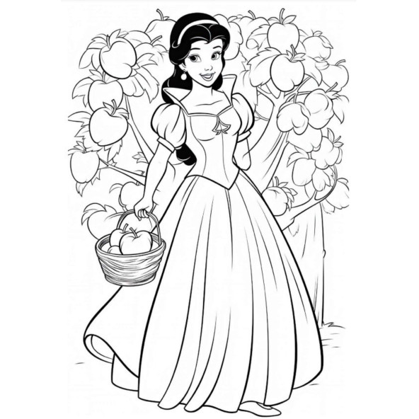 Pamuk Prenses ve Yedi Cüceler BOYAMA Kitabı 50 TAM Sayfa Boyama - 6