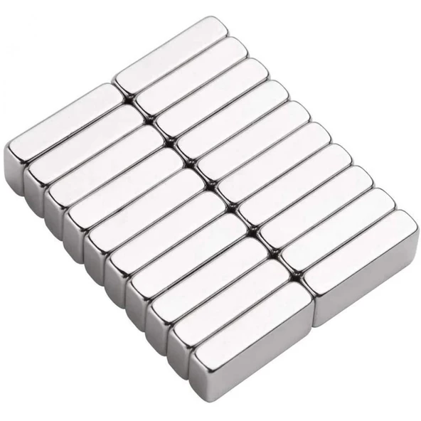5 Adet 40x20x5 Mm Neodyum Mıknatıs , Köşeli N35 Nikel Kaplamalı Kaliteli Ve Dayanıklı Ürün - 3