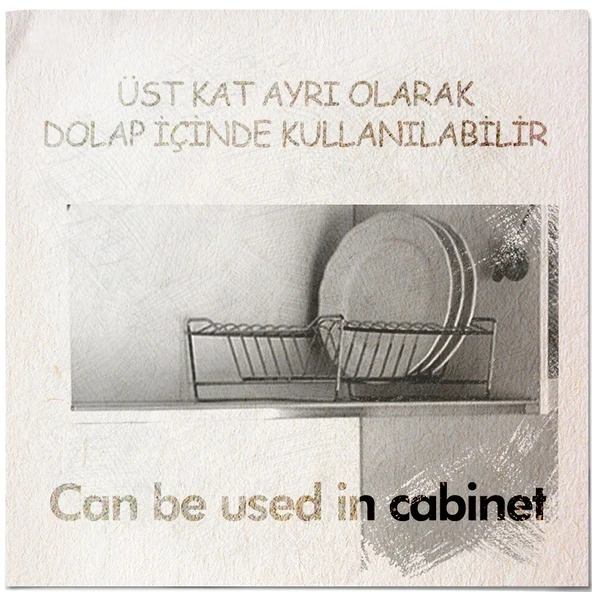 TEKNOTEL İKİ KATLI MODÜLER TABAKLIK BULAŞIKLIK MAT SİYAH KB010 - 4