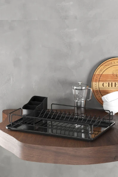 TEKNOTEL TEK KATLI TABAKLIK BULAŞIKLIK MAT SİYAH KB006 - 8