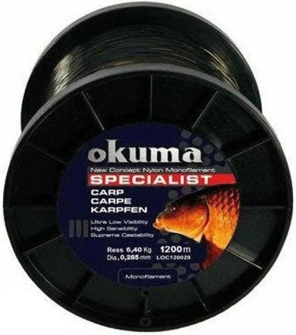 Okuma Carp 1200m 22,00 LB 10,0kg 0,37mm Camou Misina